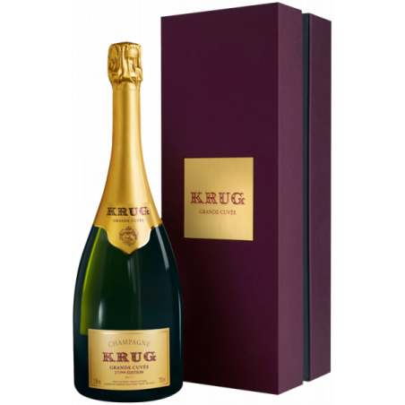 Vin blanc de Champagne Krug Grande Cuvée blanc brut sa avec coffret luxe