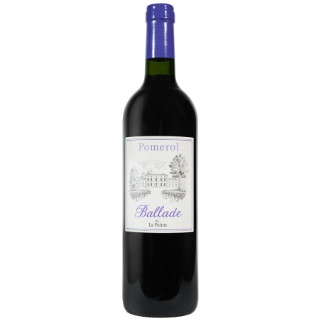 Vin rouge de Pomerol Ballade de la Pointe 2018 second vin du château La Pointe