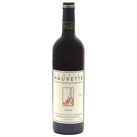 Vin rouge biologique d'IGP Alpilles du domaine Hauvette cuvée Cinsault
